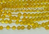 CTG141 15.5 inches 3mm round tiny yellow agate beads wholesale