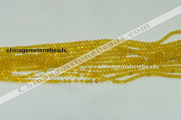 CTG141 15.5 inches 3mm round tiny yellow agate beads wholesale