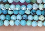 CTG1424 15.5 inches 2mm faceted round turquoise beads wholesale