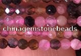 CTG1436 15.5 inches 2mm faceted round tourmaline beads wholesale