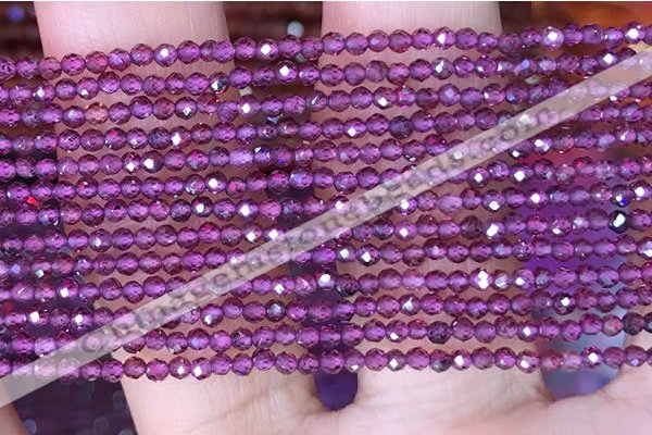 CTG1439 15.5 inches 2mm faceted round garnet beads wholesale