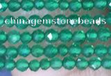 CTG1463 15.5 inches 2mm faceted round green agate beads