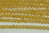 CTG148 15.5 inches 3mm round tiny yellow jade beads wholesale