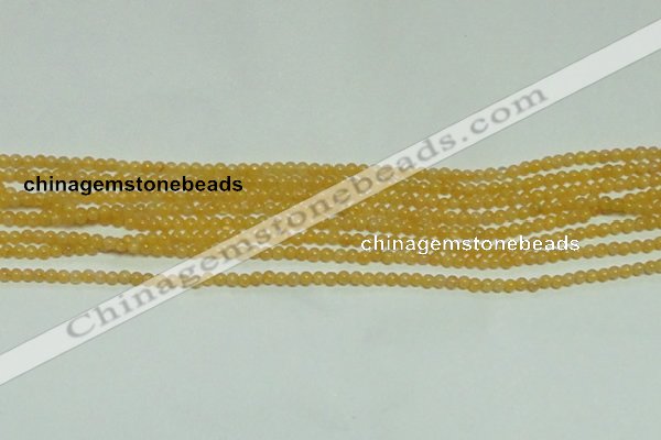 CTG148 15.5 inches 3mm round tiny yellow jade beads wholesale