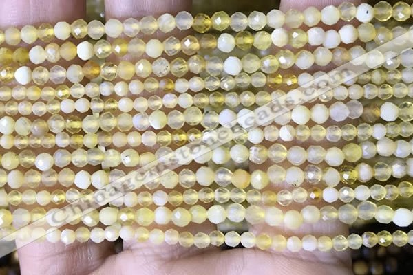 CTG1491 15.5 inches 3mm faceted round yellow opal beads wholesale