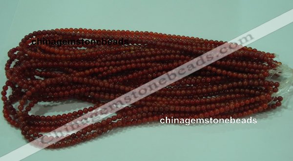 CTG15 15.5 inch 4mm round B grade tiny red agate beads wholesale