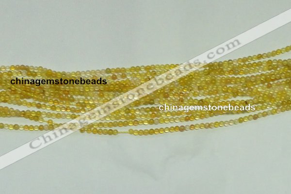 CTG151 15.5 inches 3mm round tiny yellow agate beads wholesale