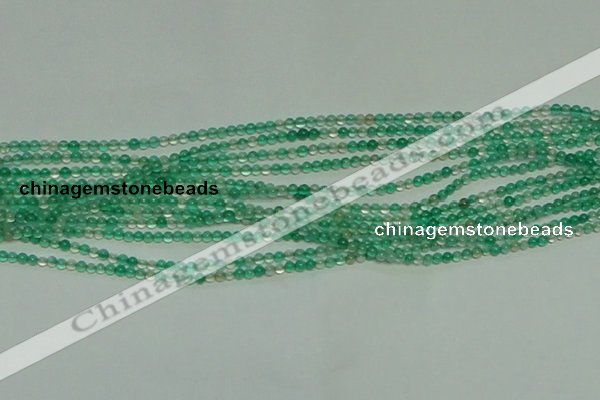 CTG152 15.5 inches 3mm round tiny green agate beads wholesale