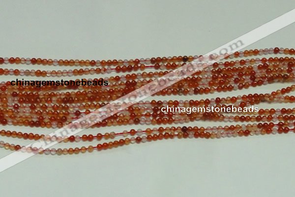 CTG153 15.5 inches 3mm round grade A tiny red agate beads wholesale