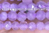 CTG1532 15.5 inches 4mm faceted round lavender amethyst beads