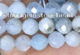 CTG1536 15.5 inches 4mm faceted round aquamarine beads wholesale