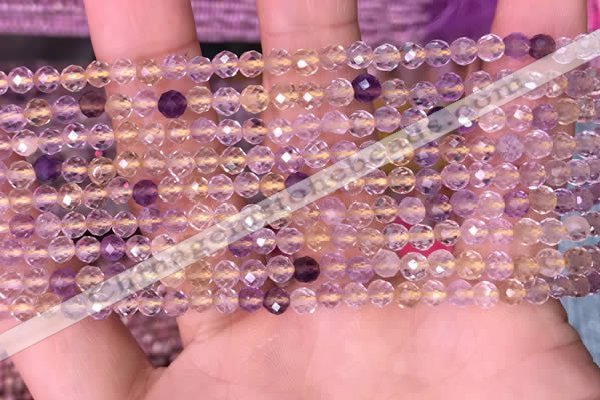 CTG1538 15.5 inches 4mm faceted round ametrine beads wholesale