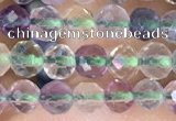 CTG1540 15.5 inches 4mm faceted round fluorite beads wholesale