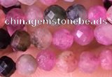 CTG1543 15.5 inches 4mm faceted round tourmaline beads wholesale