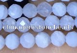 CTG1553 15.5 inches 4mm faceted round blue lace agate beads