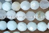 CTG1555 15.5 inches 4mm faceted round Chinese larimar beads