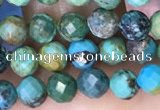 CTG1561 15.5 inches 4mm faceted round turquoise beads wholesale