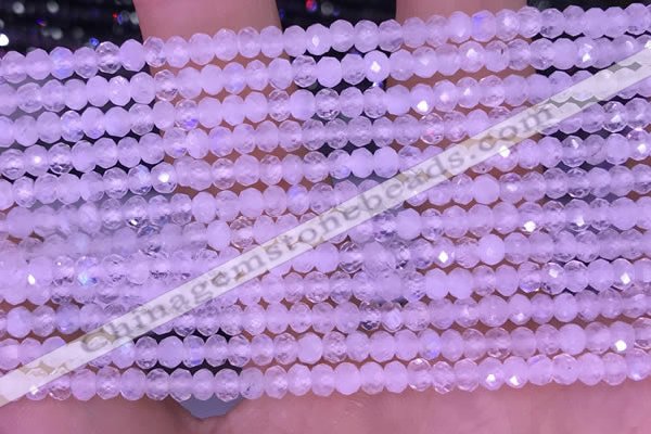 CTG1603 2.5*3.5mm faceted rondelle tiny white moonstone beads