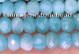 CTG1611 15.5 inches 3*4mm faceted rondelle tiny amazonite beads