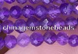 CTG1624 15.5 inches 3mm faceted round tiny amethyst beads