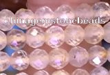 CTG1628 15.5 inches 4mm faceted round tiny golden rutilated quartz beads