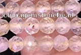 CTG1629 15.5 inches 5mm faceted round tiny golden rutilated quartz beads