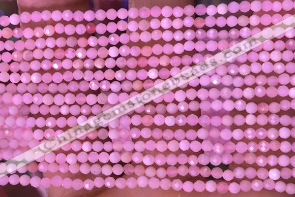 CTG1634 15.5 inches 2.5mm faceted round tiny pink opal beads