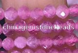 CTG1640 15.5 inches 3mm faceted round tiny pink tourmaline beads