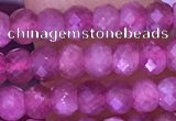 CTG1642 15.5 inches 3*4mm faceted rondelle tiny pink tourmaline beads