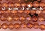 CTG1650 15.5 inches 3mm faceted round tiny orange garnet beads