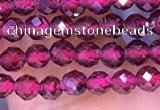 CTG1652 15.5 inches 3mm faceted round tiny red garnet beads