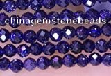 CTG1666 15.5 inches 2mm faceted round tiny blue goldstone beads