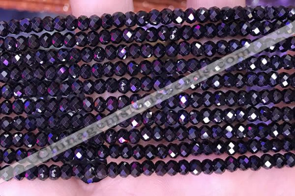 CTG1668 15.5 inches 2.5*4mm faceted rondelle tiny blue spinel beads