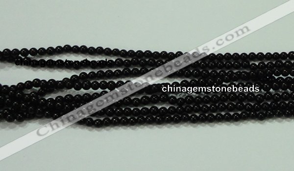 CTG17 15.5 inches 2mm round A grade tiny black agate beads