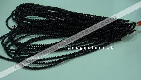 CTG19 15.5 inches 3mm round B grade tiny black agate beads