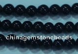 CTG20 15.5 inches 4mm round B grade tiny black agate beads