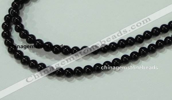 CTG20 15.5 inches 4mm round B grade tiny black agate beads