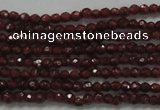 CTG201 15.5 inches 2.5mm faceted round tiny red garnet beads