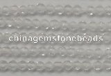 CTG202 15.5 inches 3mm faceted round tiny white crystal beads