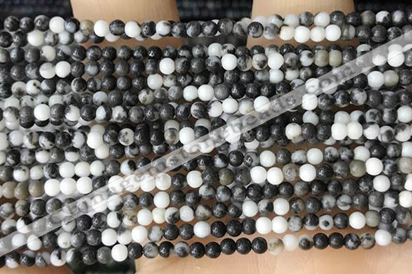 CTG2026 15 inches 2mm,3mm black & white jasper beads