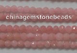 CTG203 15.5 inches 3mm faceted round tiny Chinese pink opal beads