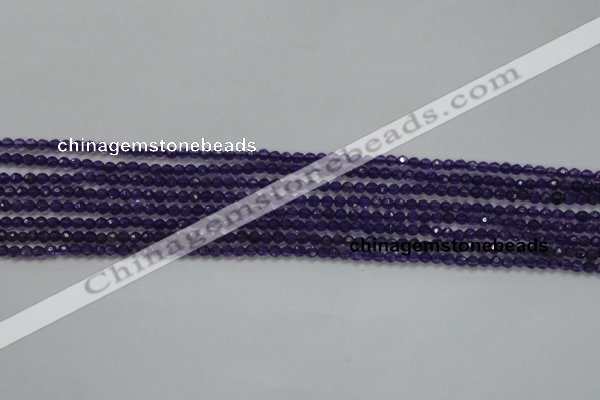 CTG205 15.5 inches 3mm faceted round tiny amethyst gemstone beads