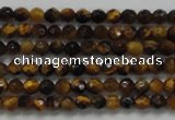 CTG207 15.5 inches 3mm faceted round tiny yellow tiger eye beads