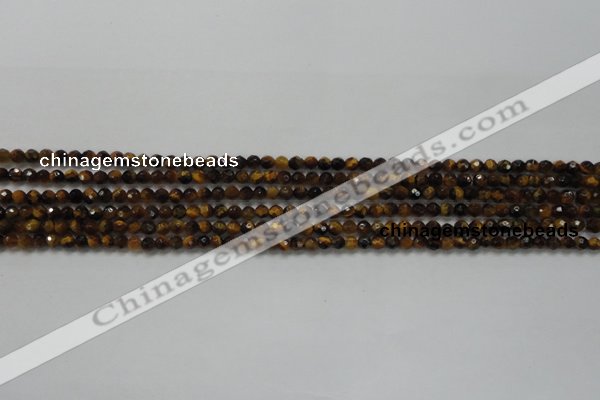 CTG207 15.5 inches 3mm faceted round tiny yellow tiger eye beads