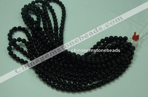 CTG21 15.5 inches 6mm round B grade black agate beads wholesale