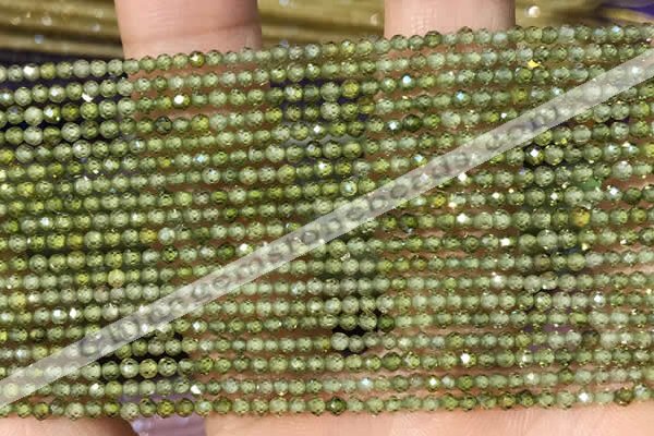 CTG2102 15 inches 2mm faceted round tiny quartz glass beads