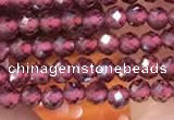 CTG2109 15 inches 2mm faceted round tiny red garnet beads