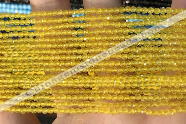 CTG2120 15 inches 2mm,3mm faceted round yellow agate gemstone beads