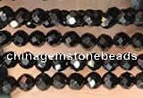 CTG2126 15 inches 2mm,3mm & 4mm faceted round black agate gemstone beads