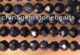 CTG2135 15 inches 2mm,3mm faceted round blue goldstone beads